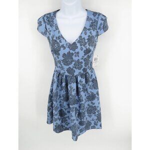 B Darlin Junior's Blue Floral Fit & Flare Dress Size 1-2 NWT $69